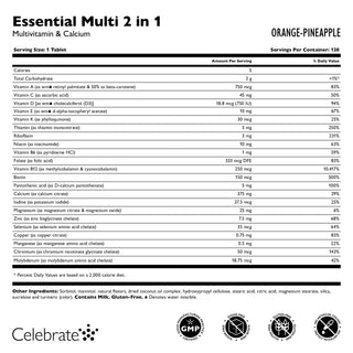 Essential Multi 2 az 1-ben multivitamin kalciummal, rágótabletta