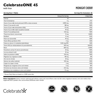 CelebrateONE 45 Naponta egyszeri Bariátriai multivitamin vasal, rágótabletta