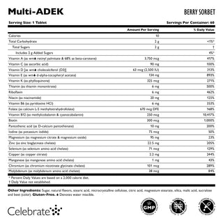 Multi-ADEK Vitamin without Iron, Chewable, Berry Sorbet