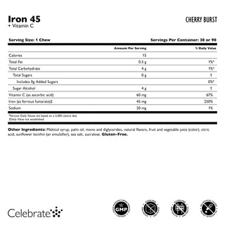 Vas 45 mg + C-vitamin lágy rágótabletták 