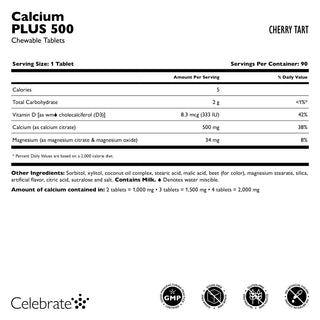 Calcium PLUS 500, rágható