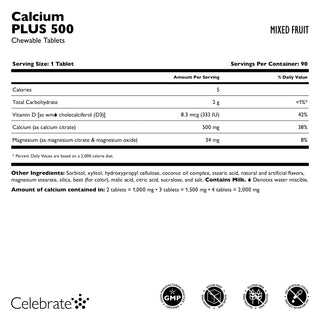 Calciu PLUS 500, masticabil