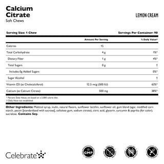 Kalcium-citrát, lágy rágó