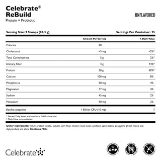 Celebrate® ReBuild Protein + Probiotikum, por