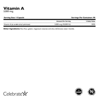 Vitamín A 3.000mcg (10.000 IU) 