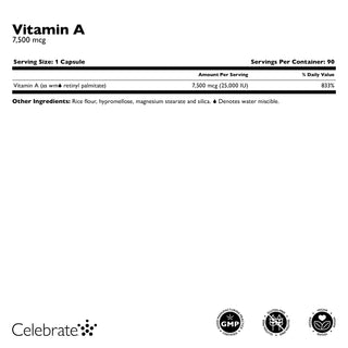 Vitamín A 7500mcg (25 000 IU) 