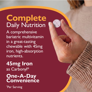 CelebrateONE 45 Naponta egyszeri Bariátriai multivitamin vasal, rágótabletta