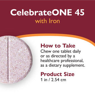CelebrateONE 45 Naponta egyszeri Bariátriai multivitamin vasal, rágótabletta