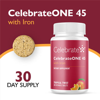 CelebrateONE 45 Naponta egyszeri Bariátriai multivitamin vasal, rágótabletta