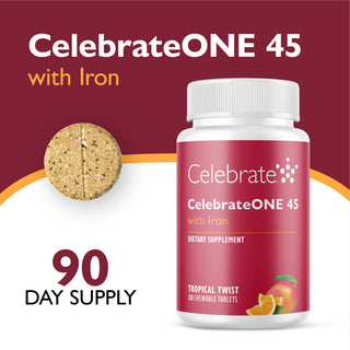 CelebrateONE 45 Naponta egyszeri Bariátriai multivitamin vasal, rágótabletta