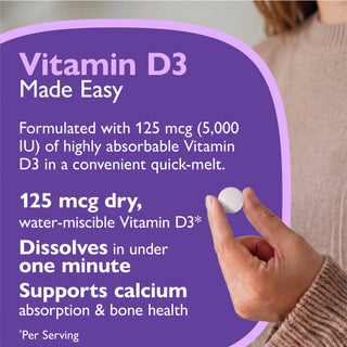 D3-vitamin 125mcg (5.000 NE), Quick-Melt, Orange