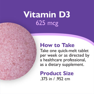 D3-vitamin 625mcg (25.000 NE), Quick-Melt, Berry