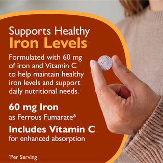 Vas 60 mg + C-vitamin, Rágótabletta, Berry 