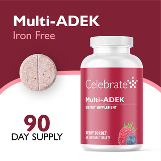 Multi-ADEK vitamin vas nélkül, rágható, Berry Sorbet