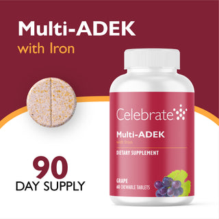 Multi-ADEK vitamin 60 mg vassal, rágható, Grape