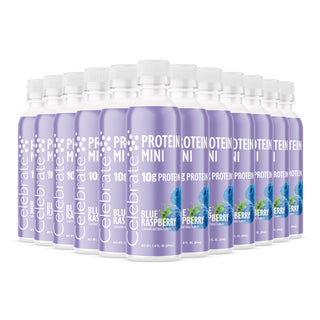 Több tartály Protein Mini Blue Raspberry ízben fehér háttéren