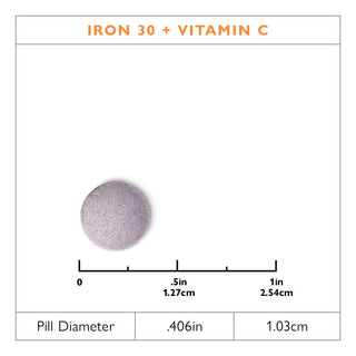 Železo 30 mg + vitamín C, nerozhrýzateľná tableta