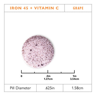 Železo 45 mg + Vitamín C žuvacie tablety, Grape 