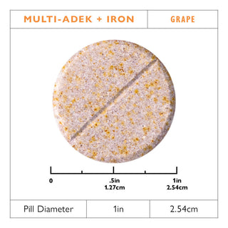 Vitamín Multi-ADEK so 60 mg železa, žuvací, Grape